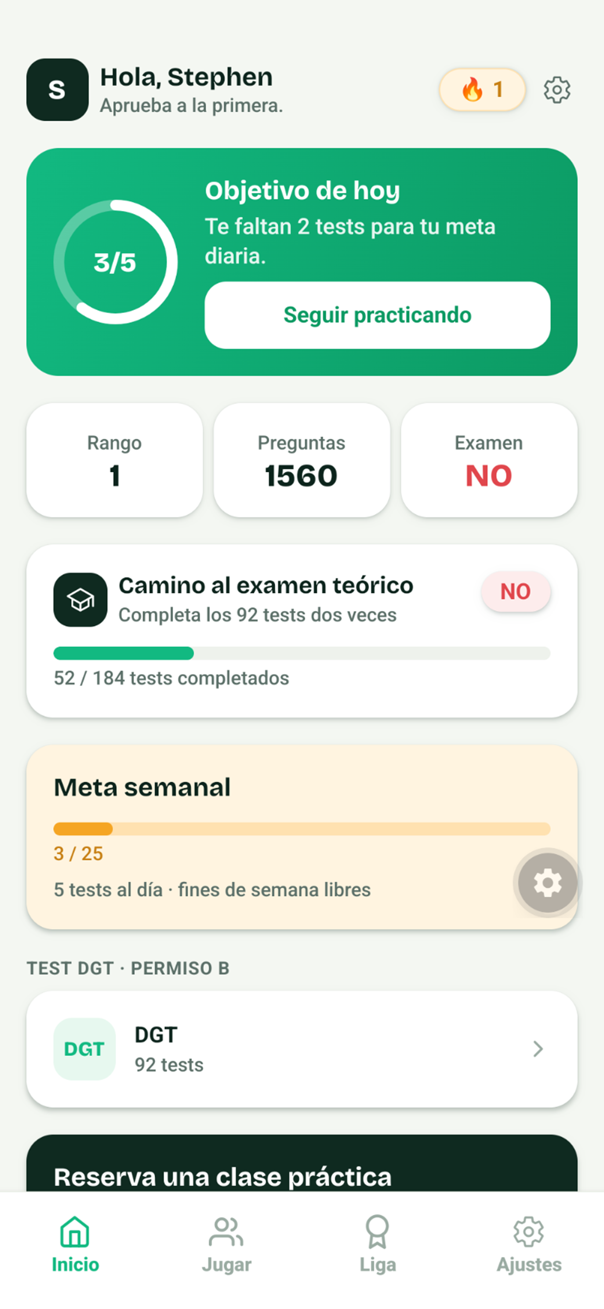Pantalla de inicio de Auto App